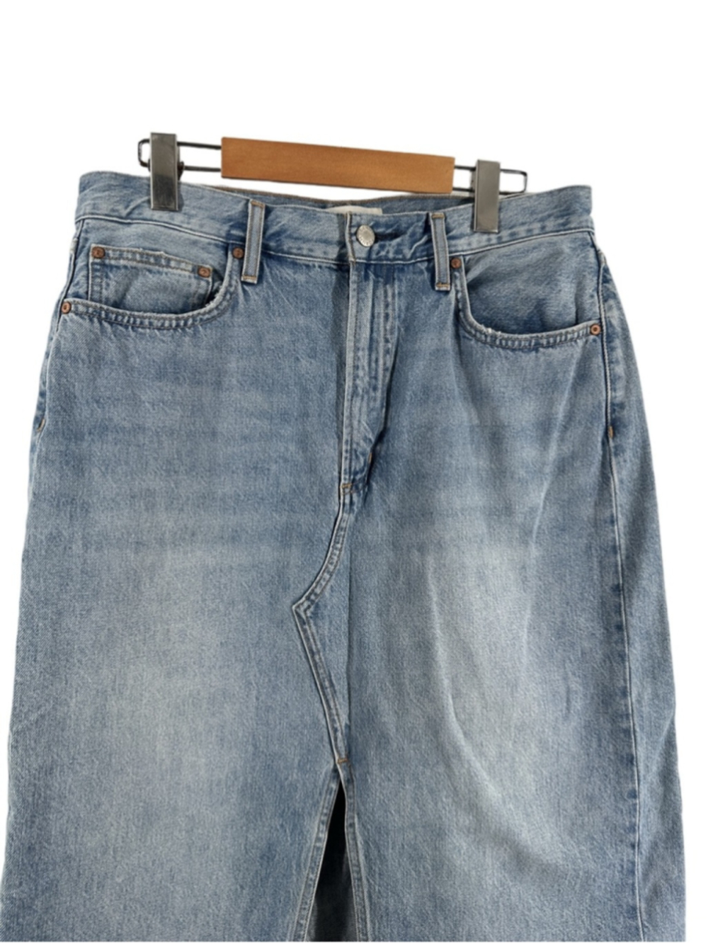 Aritzia Denim Forum The '90s Vintage Maxi Denim Skirt Mid-rise denim maxi skirt - Picture 5 of 9